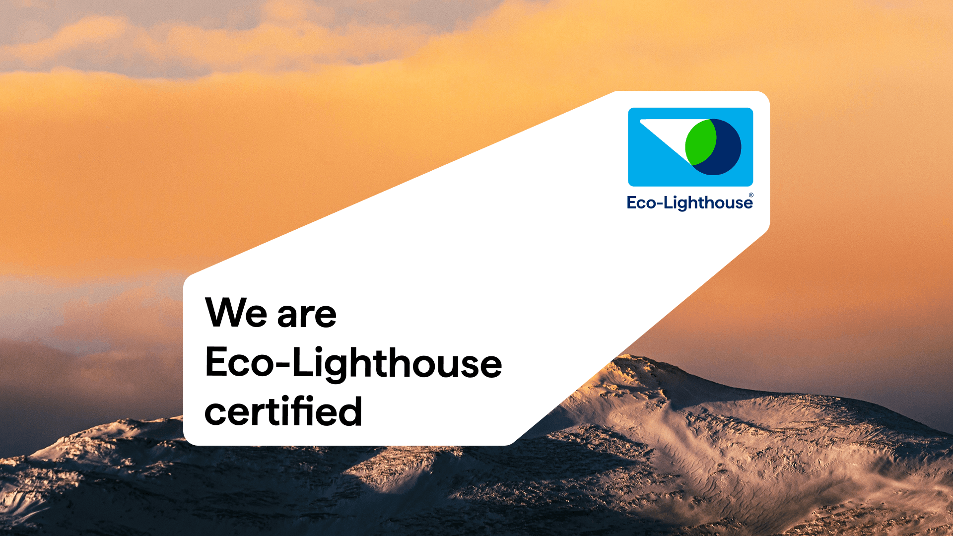 Eco-Lighthouse certification banner: We are Eco-Lighthouse certified